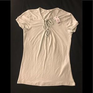 NWT!! White mint color tee with tie